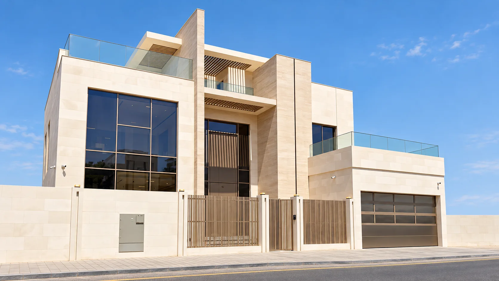 Refined villa in clear daylight